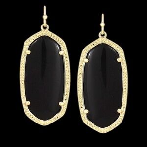 Kendra Scott Elle Gold Drop Earrings in Black Onyx